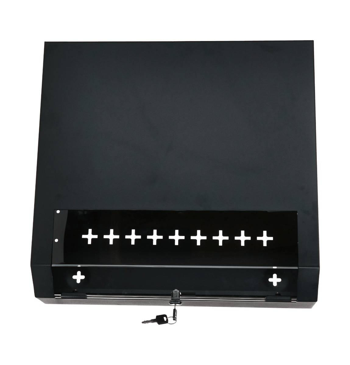 Ein Metall-RJ45-Ethernet-Stecker mit schwarzem Clip, entwickelt für sichere Netzwerkkabelverbindungen.