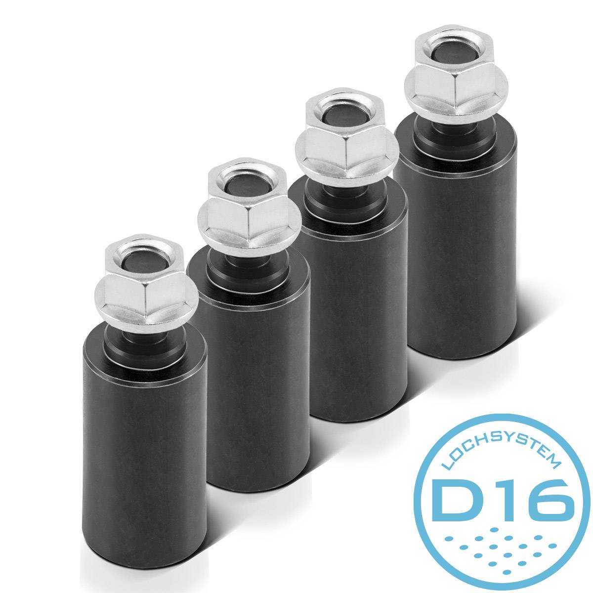 STAHLWERK Anschlagbolzen 25 x 50 m mit Abhebesicherung D16 Lochsystem 4er Set