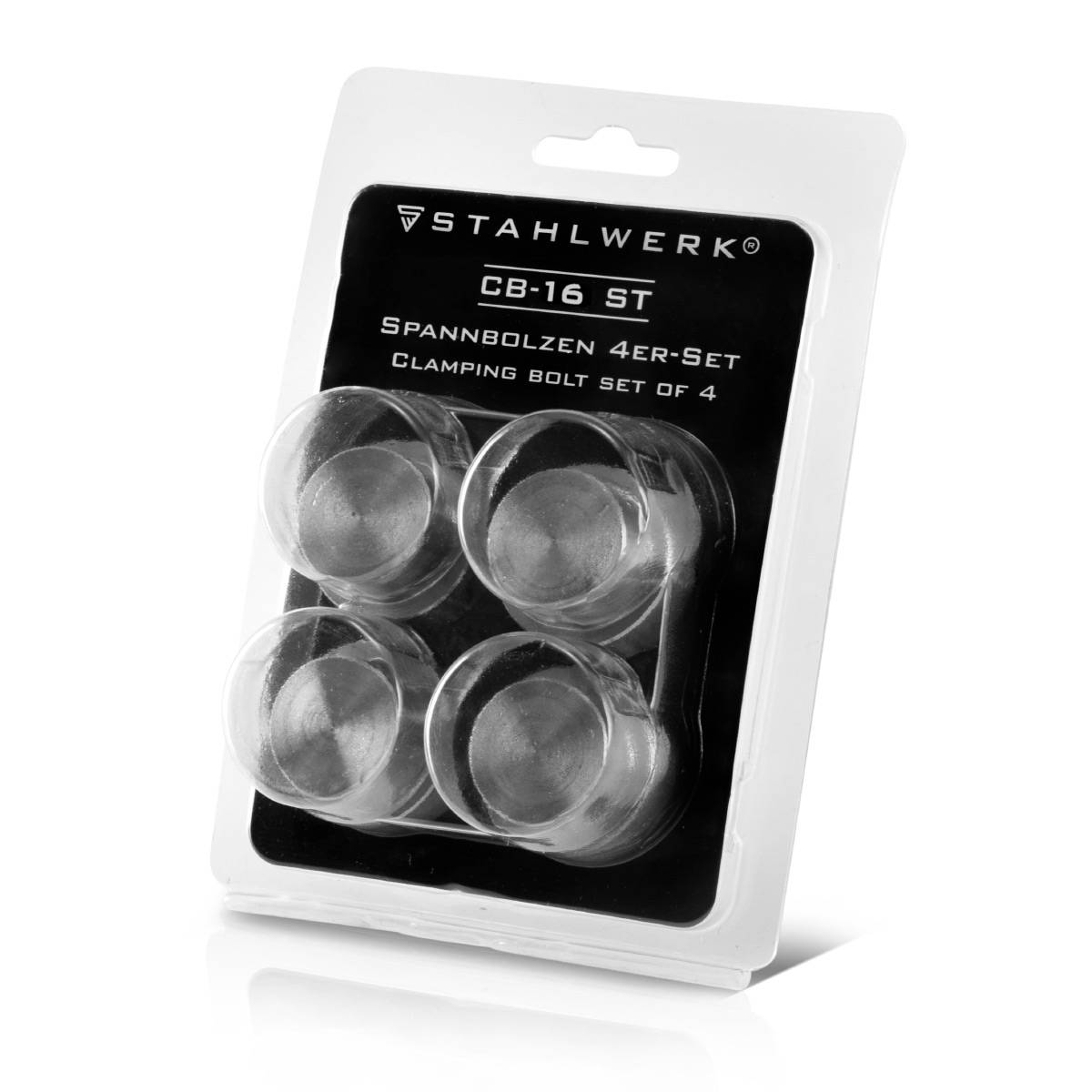 STAHLWERK Spannbolzen D16 mm für Schweißtische und Lochplatten 4er Set
