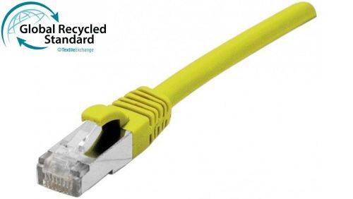 RJ45 Patchkabel Cat. 6, F/UTP, GRS-zertifiziert, gelb, 0,3 m