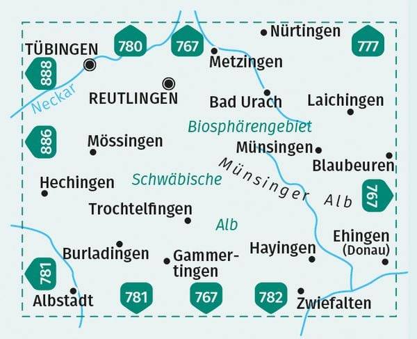 KOMPASS Wanderkarte 779 Mittlere Alb, Münsinger Alb 1:50.000
