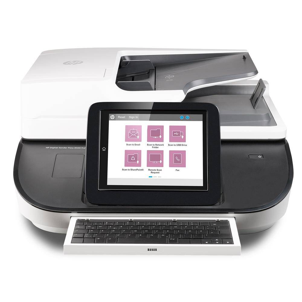 HP Digital Sender Flow (Refurbished) 8500 fn2 Dokumentenscanner (100 S/min., Touchdisplay, ADF, Duplex, GigaBit)