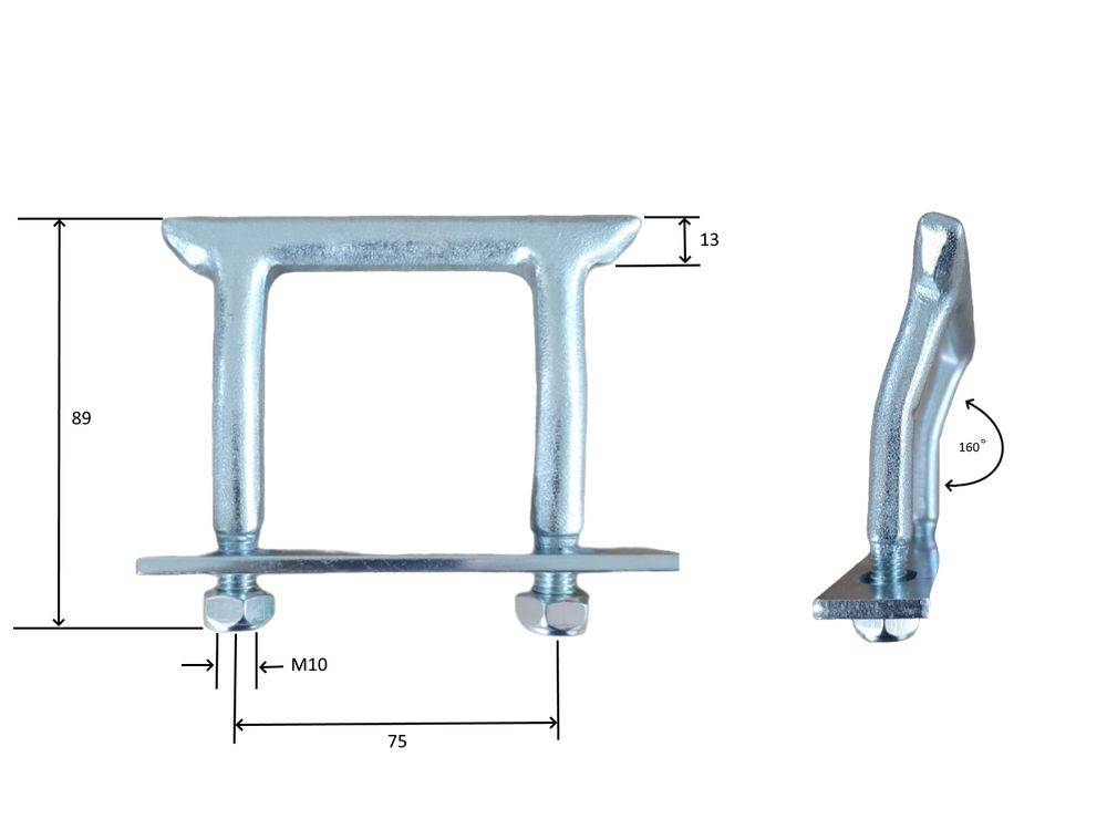 4 Stück - Zurrbügel mit Griffnase - Belastbarkeit 1000N - Ladungssicherung