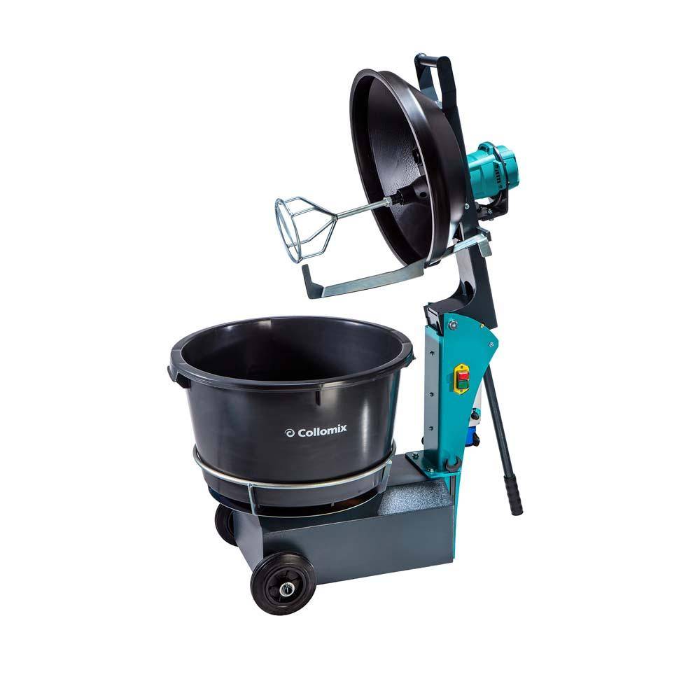 Rotationsmischer AOX 650.T - mit Zeitschaltuhr - zweifacher Antrieb - 1,2 kW/0,55 kW/230 Volt - inkl. Mischwerkzeuge und Kübel