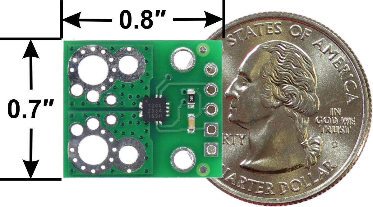 Pololu ACS71240KEXBLT-010B3 Current Sensor Carrier -10A to +10A 3.3V