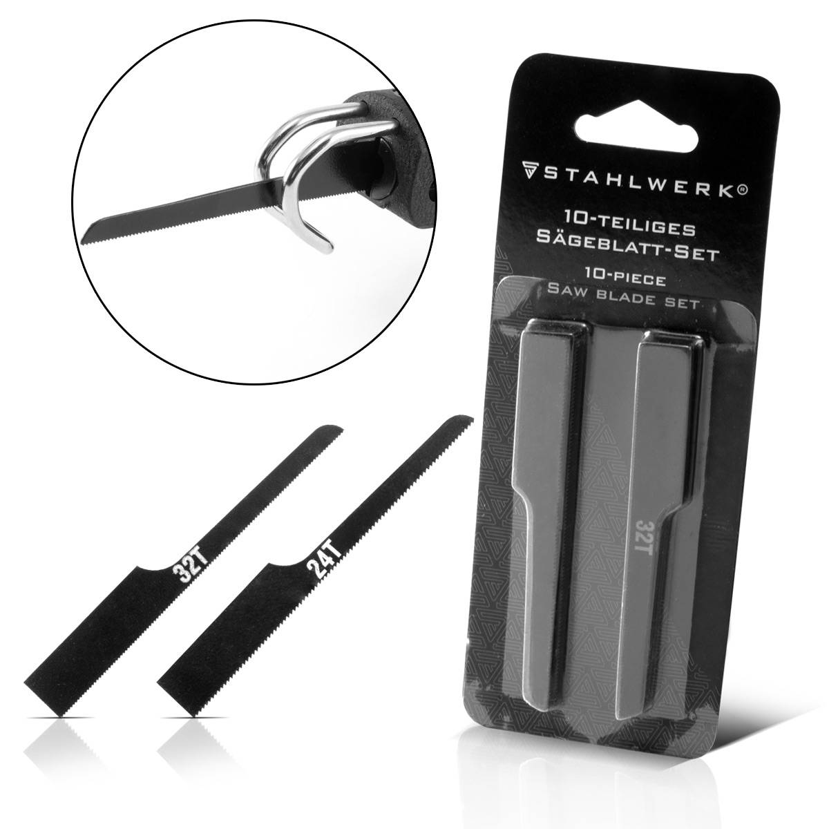 STAHLWERK Ersatzsägeblätter für Druckluftstichsäge 10-teiliges Set