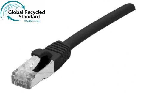 RJ45 Patchkabel Cat. 6, F/UTP, GRS-zertifiziert, schwarz, 0,15 m