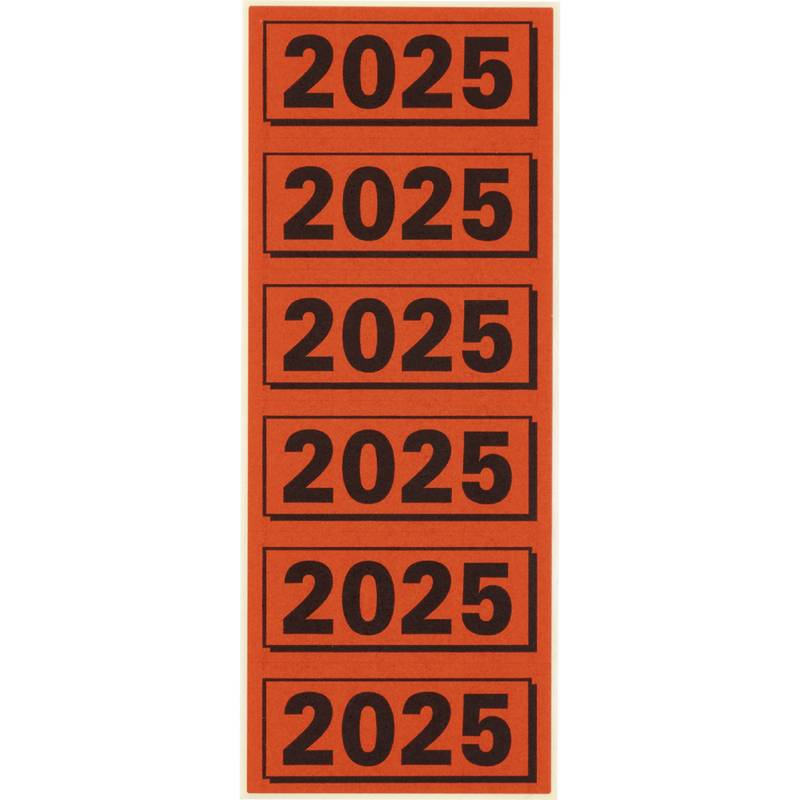 ELBA Inhaltsschild "2025", rot, Maße: (B)57 x (H)25 mm