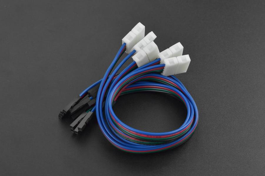 DFRobot 4Pin LED Strip Connector Cable Single Head (5pcs)
