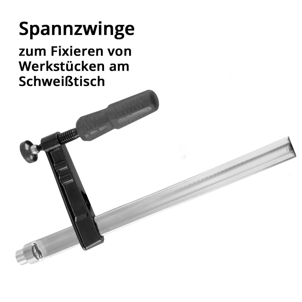 STAHLWERK Schweißtisch-Zubehör-Basic-Set für D22 Lochsystem mit 2 Schraubzwingen