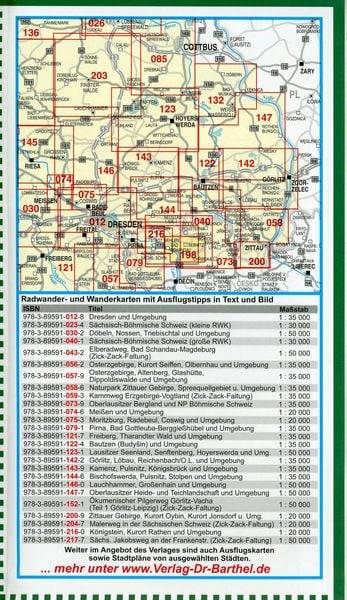 Wander- und Radwanderkarte Schrammsteine, Kirnitzschtal und Umgebung 1 : 20 000