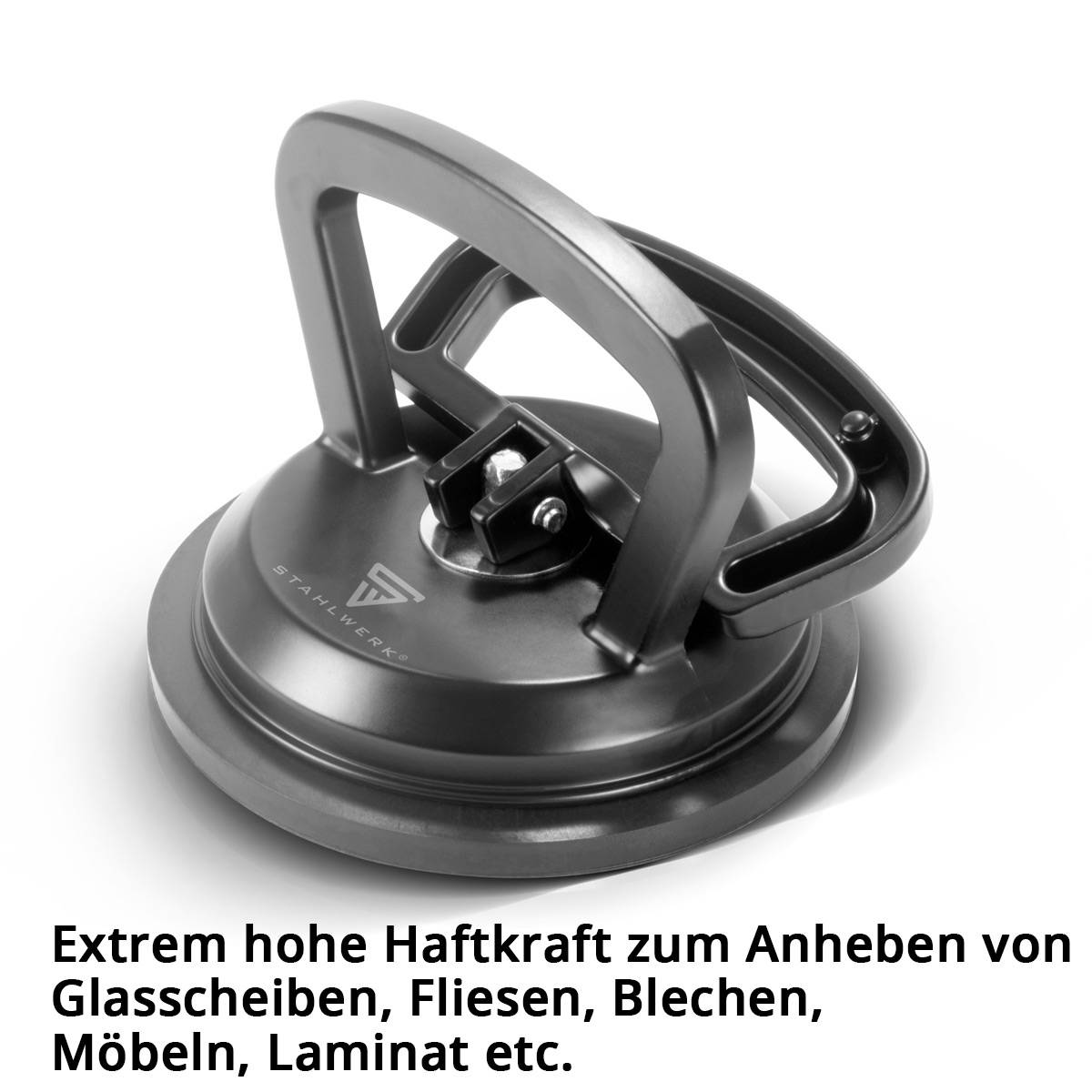 STAHLWERK Saugheber 2er Set mit 2 x 50 kg Tragkraft und 12,5 cm | 5“ Durchmesser
