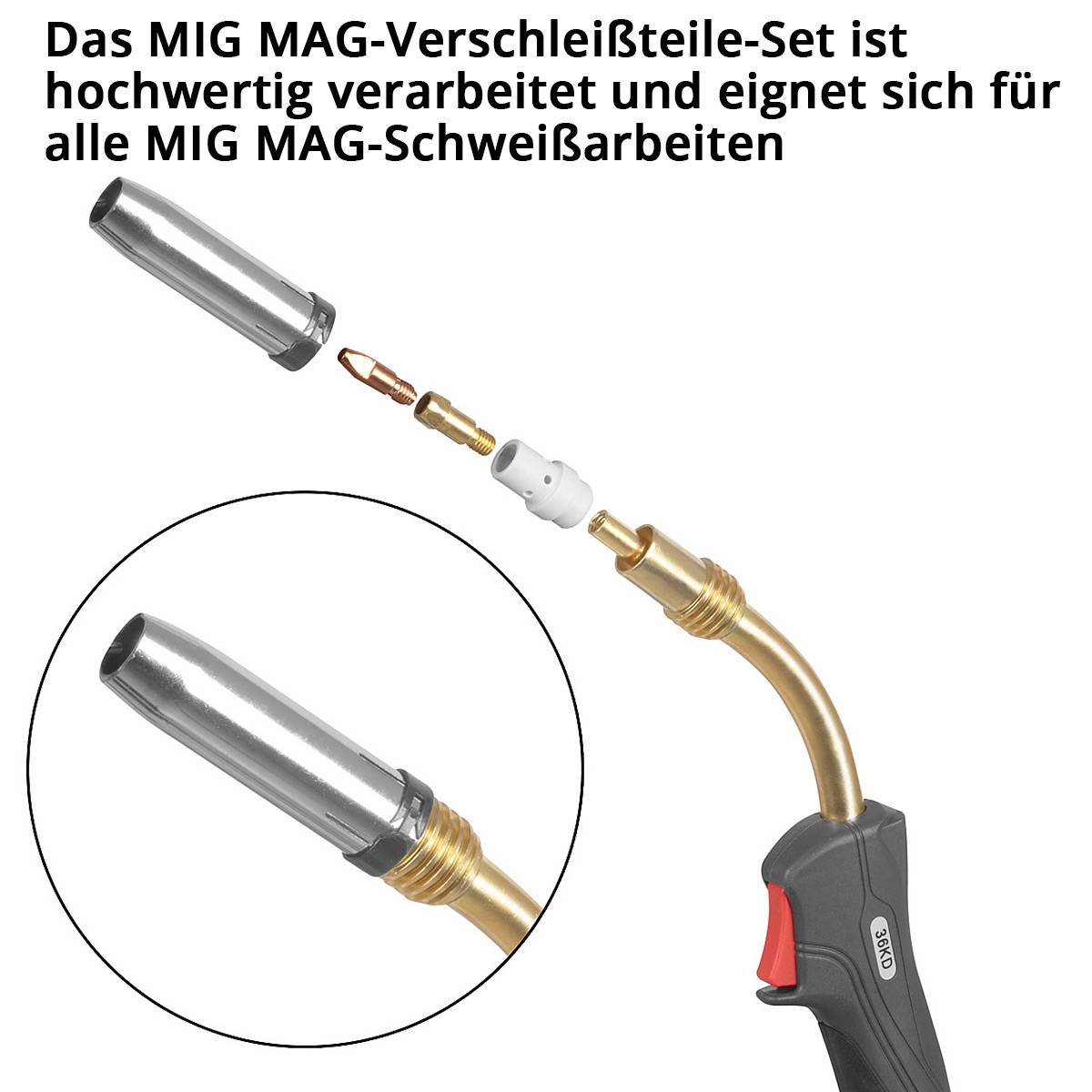 STAHLWERK MIG MAG Verschleißteile Set 26tlg AK36 MB36 Schweißbrennerzubehör