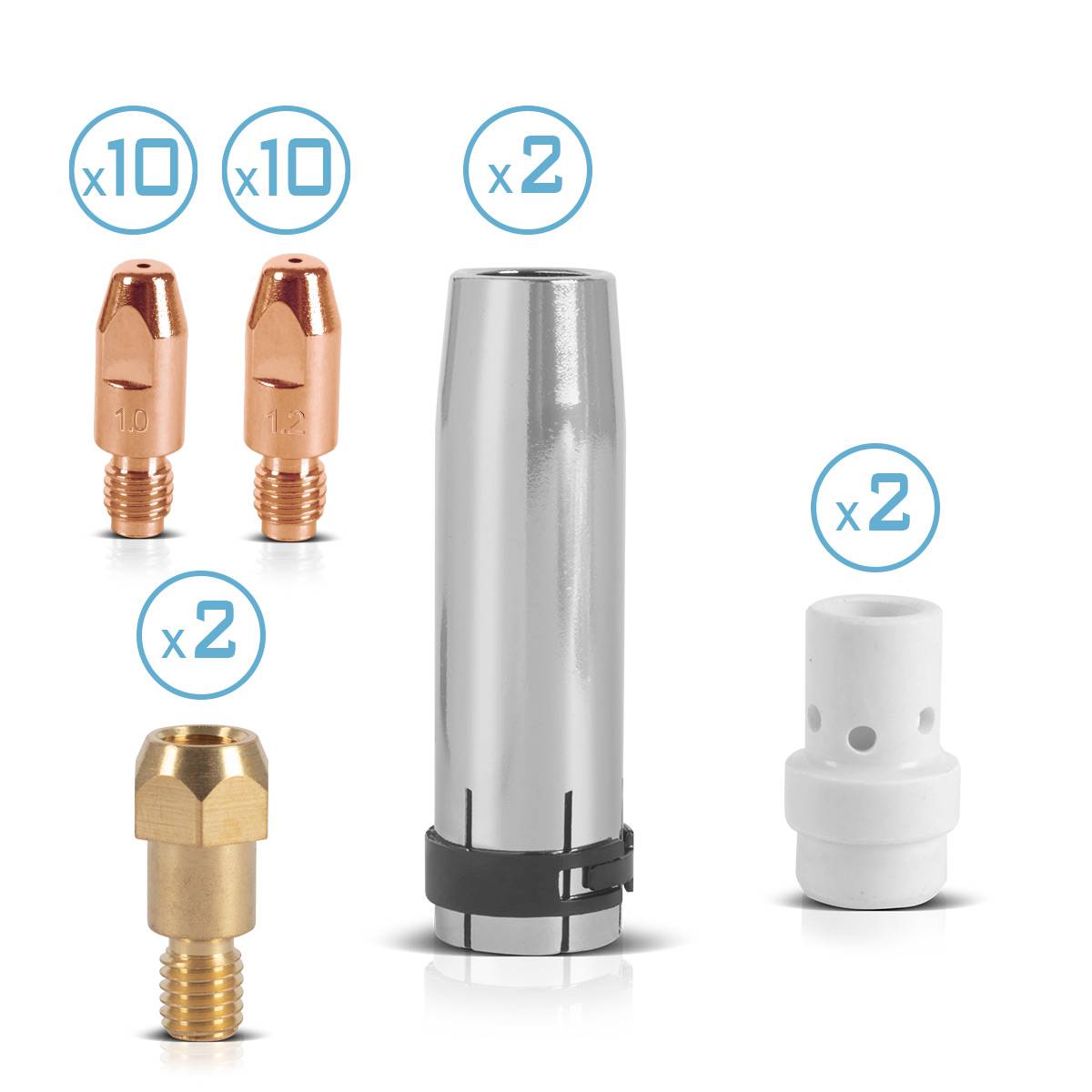 STAHLWERK MIG MAG Verschleißteile Set 26tlg AK36 MB36 Schweißbrennerzubehör