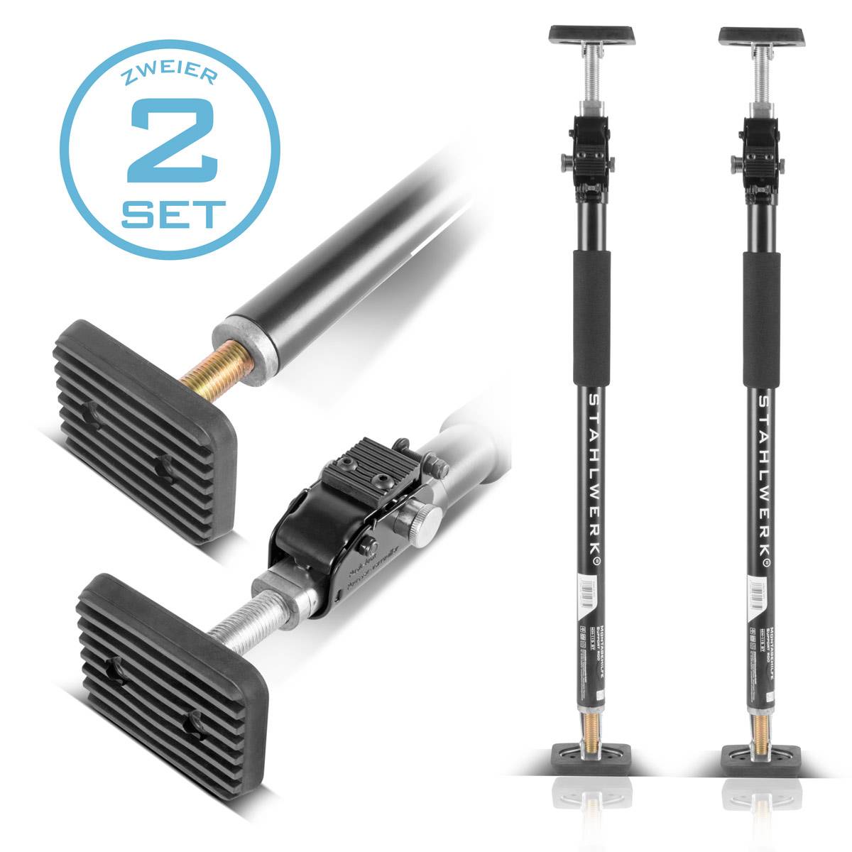 STAHLWERK Montagestütze | Baustütze MH-115 ST 2er Set 66-115 cm, 40 kg Tragkraft
