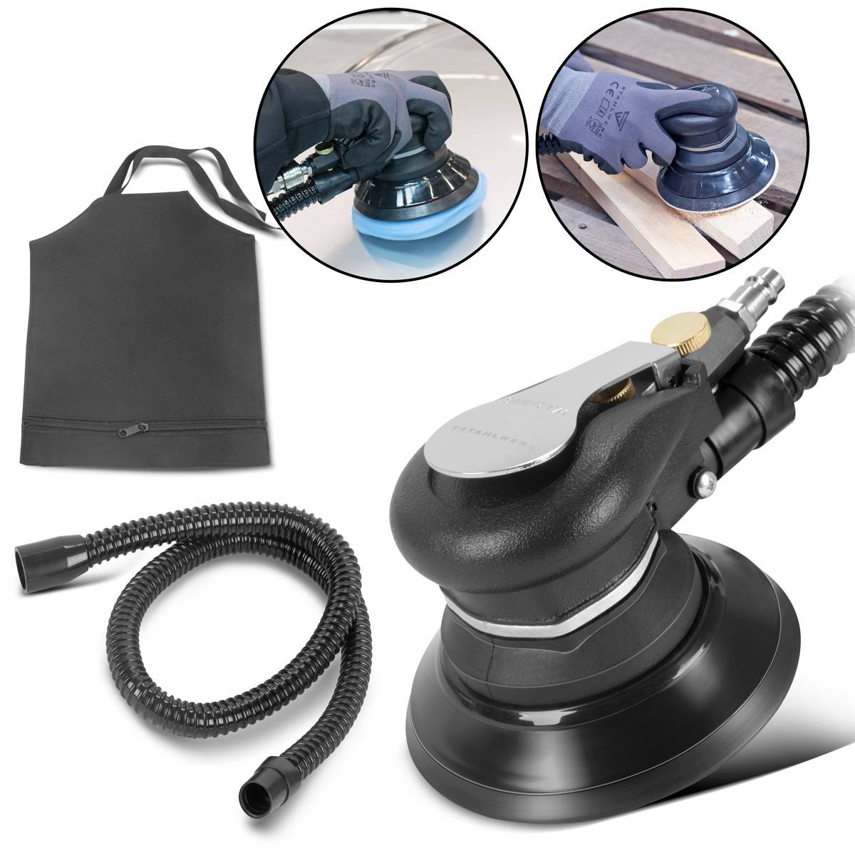 STAHLWERK Druckluft Exzenterschleifer DES-125 ST mit 125mm Schleifteller