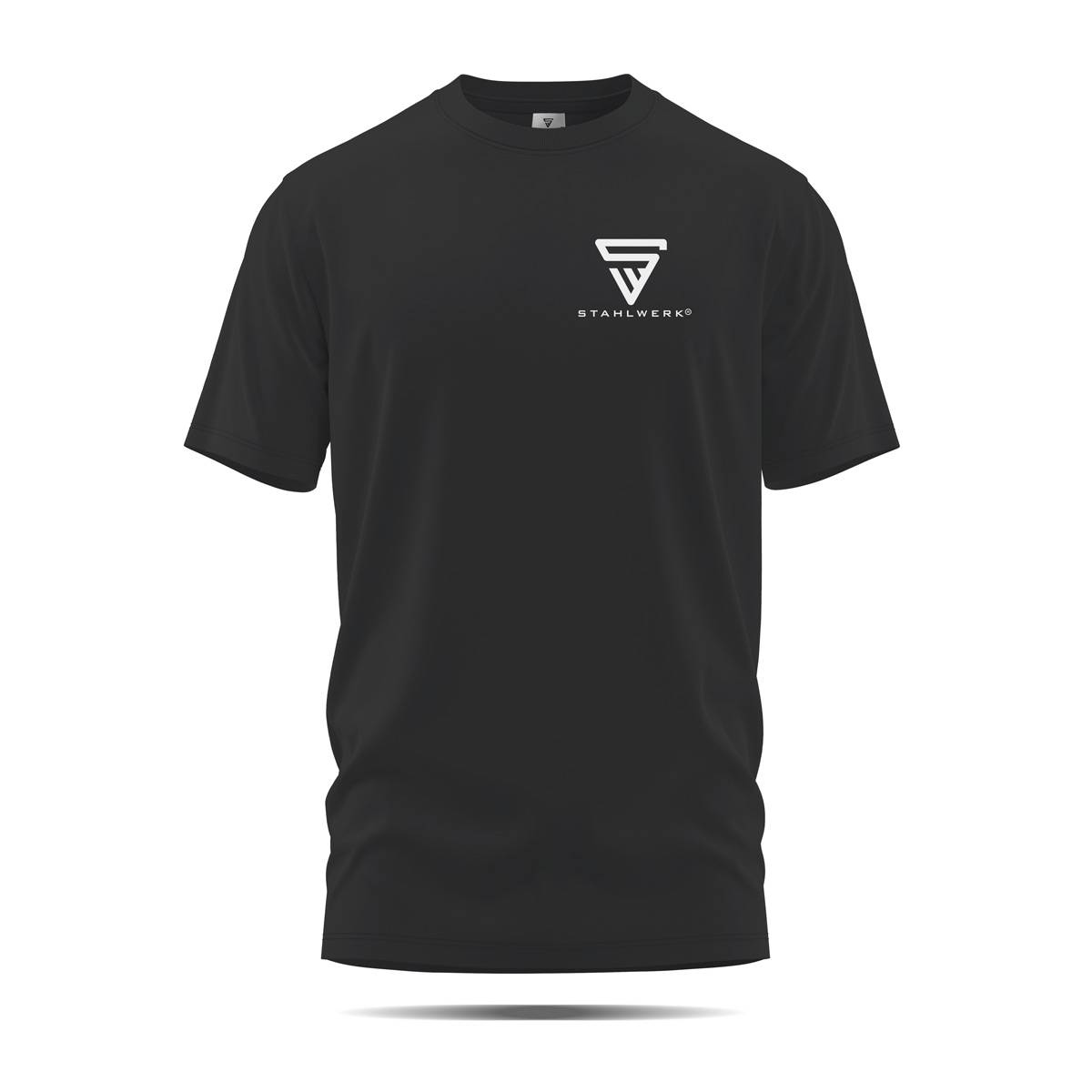 STAHLWERK T-Shirt Schwarz Größe XXXL Kurzarm-Hemd mit Logo-Print 100% Baumwolle