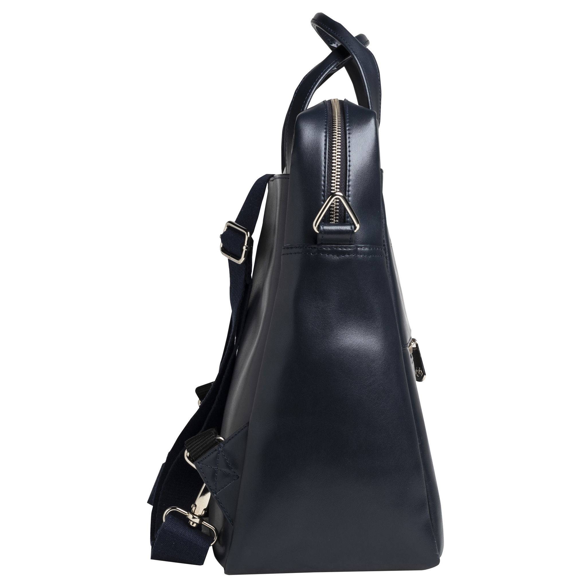 Exacompta Laptoprucksack Lady Exactive, Leder, 33x35x16 cm - Marineblau - 17237E