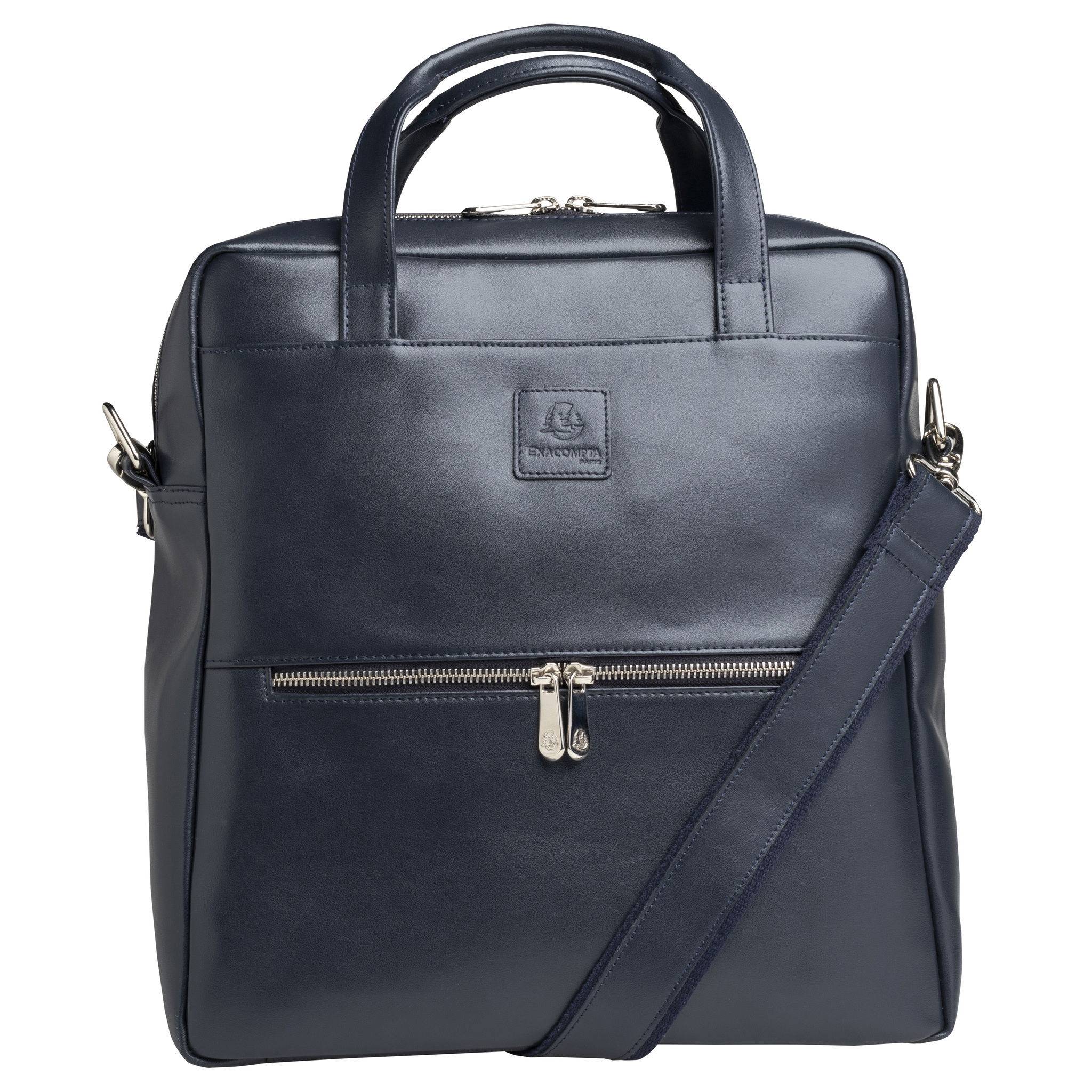 Exacompta Laptoprucksack Lady Exactive, Leder, 33x35x16 cm - Marineblau - 17237E