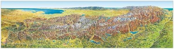 MARCO POLO Das Große Alpen Panorama Sommer, plano in Hülse
