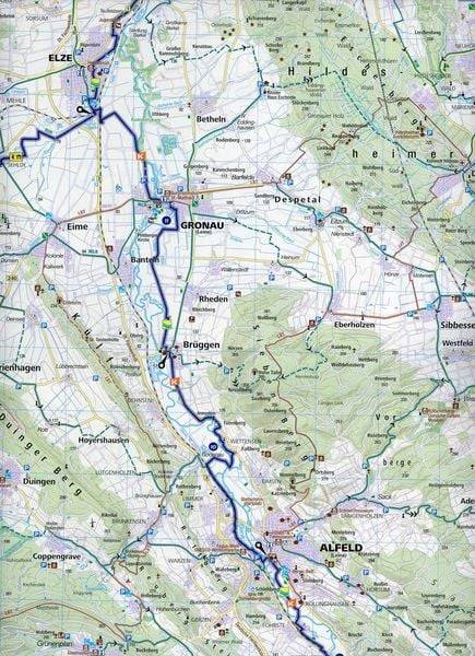 KOMPASS Fahrradkarte 3363 Weserbergland, Leine, Göttingen, Northeim, Hameln 1:70.000