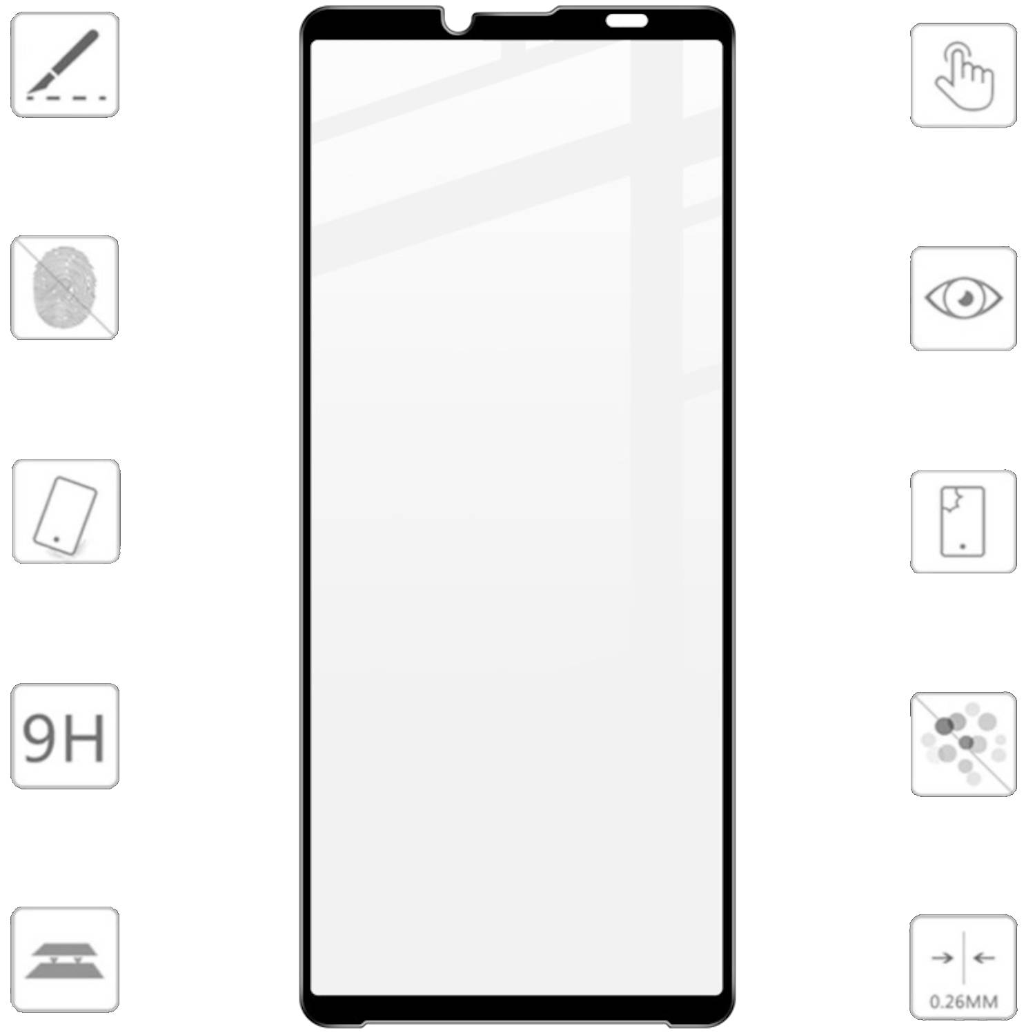 Für Sony Xperia 1 VII 2x 3D Display Full LCD H9 Hart Glas Folie Seiten Schutz