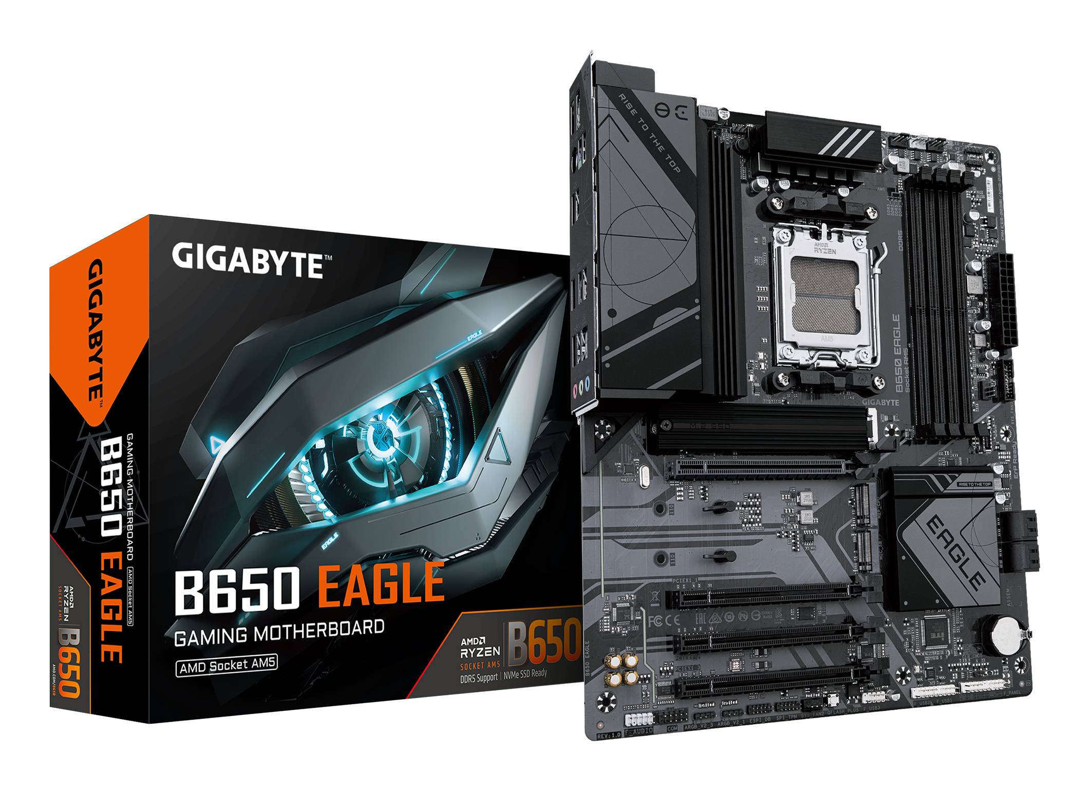 Gigabyte B650 EAGLE - Motherboard - ATX - Socket AM5 - AMD B650 Chipsatz - USB-C 3.2 Gen 1, USB 3.2 Gen 2, USB 3.2 Gen 1 - Gigabit LAN