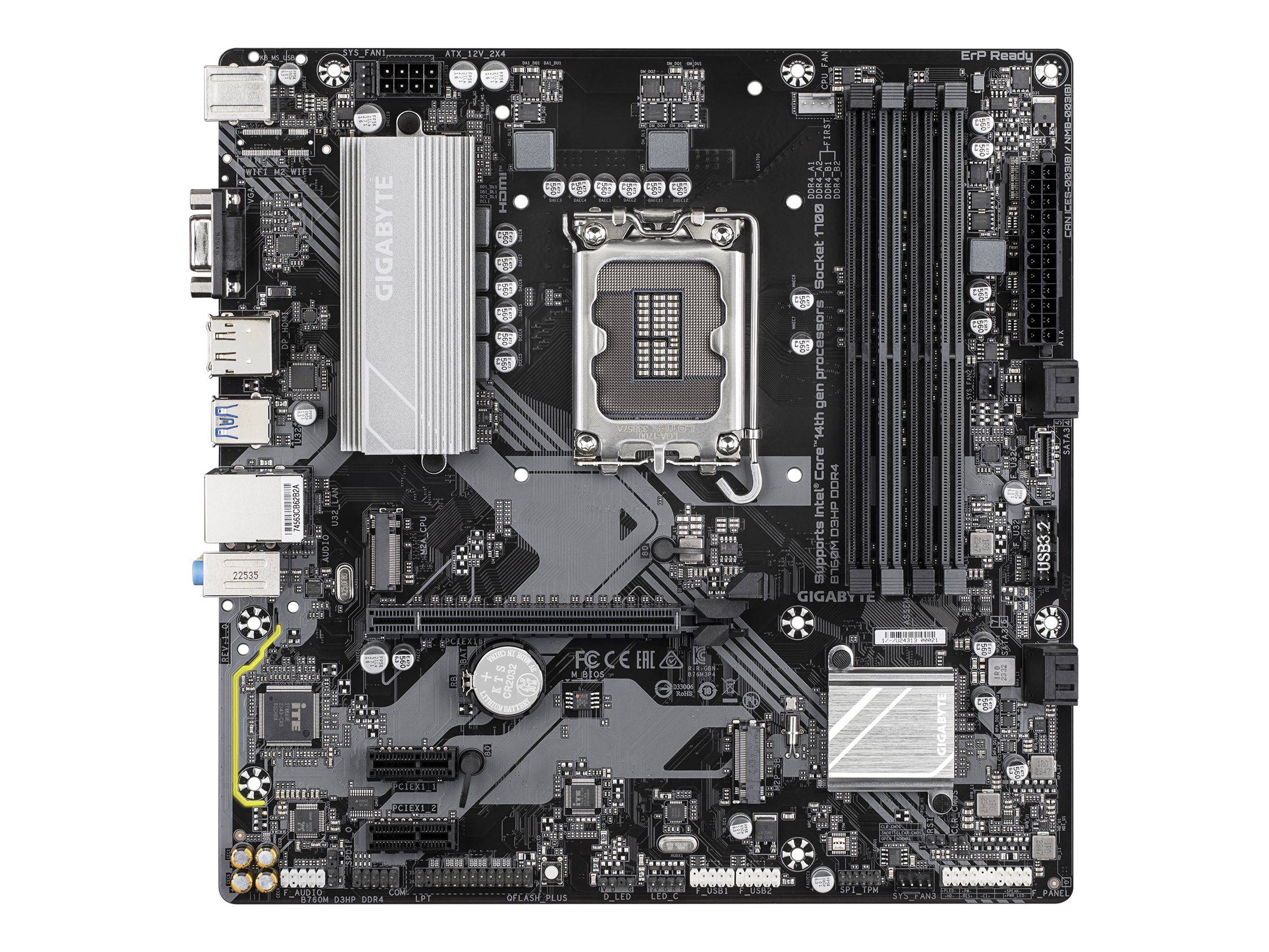 Gigabyte B760M D3Hp DDR4 - Motherboard - micro ATX - LGA1700-Sockel - B760 Chipsatz - USB-C 3.2 Gen 1, USB 3.2 Gen 1 - G