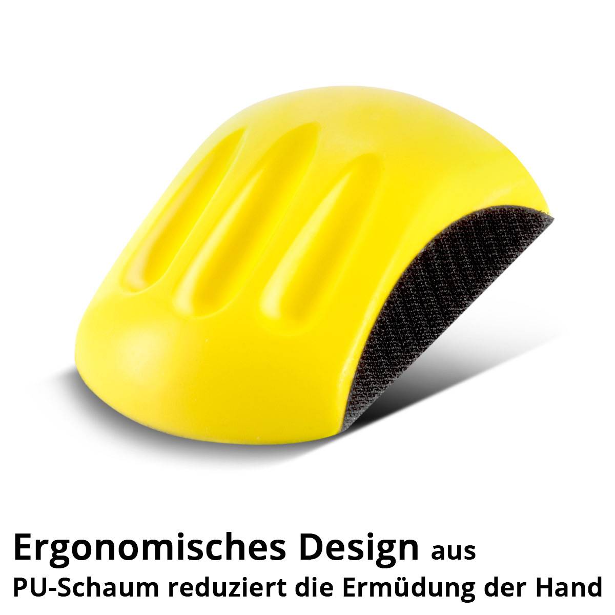 STAHLWERK Handschleifblock 2er Set aus PU-Schaumstoff mit Klett-Schleifmittel