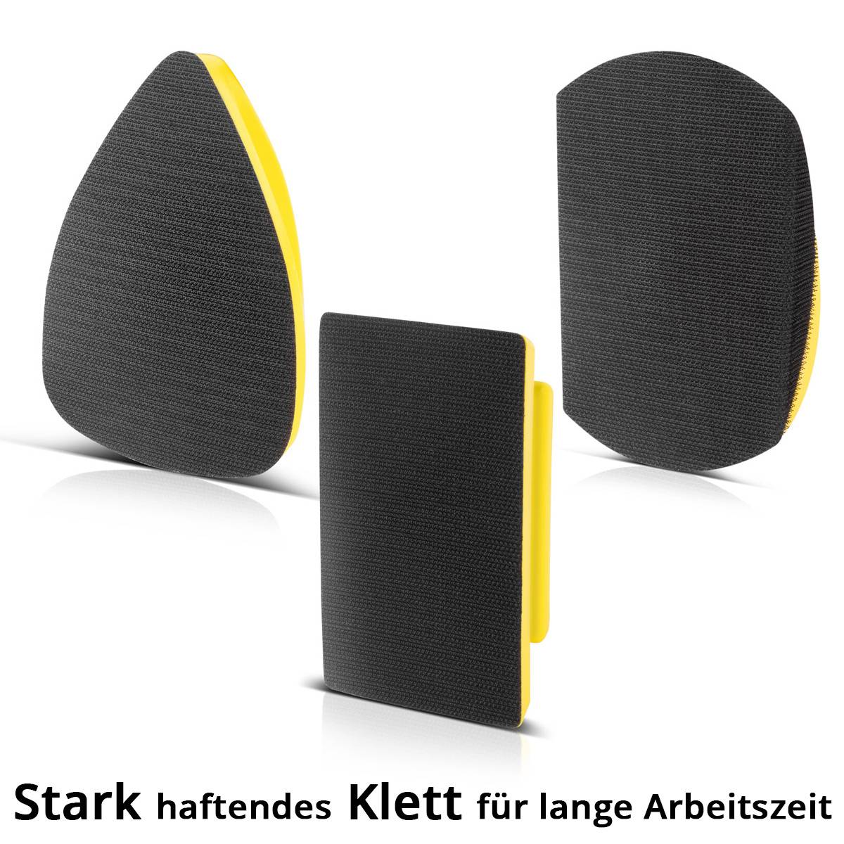 STAHLWERK Handschleifblock 3er Set aus PU-Schaumstoff mit Klett-Schleifmittel