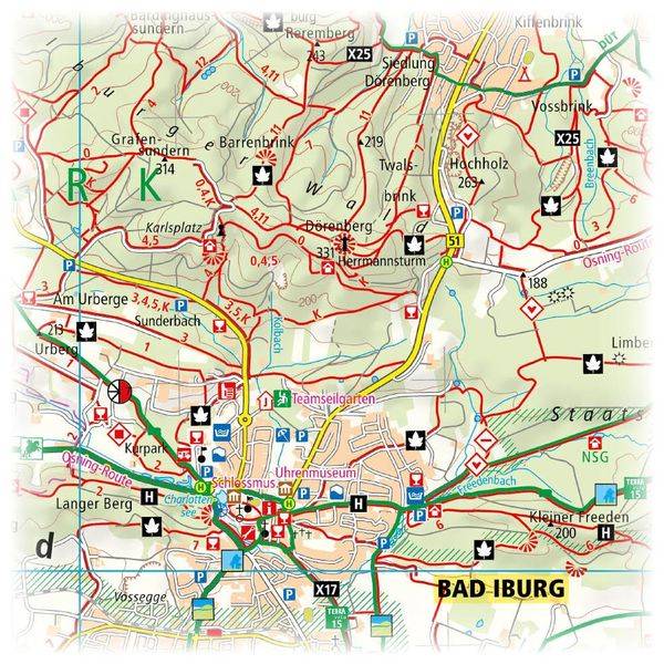 Bad Iburg - Bad Laer - Bad Rothenfelde - Bad Essen, Sassenberg - Warendorf 1:50 000
