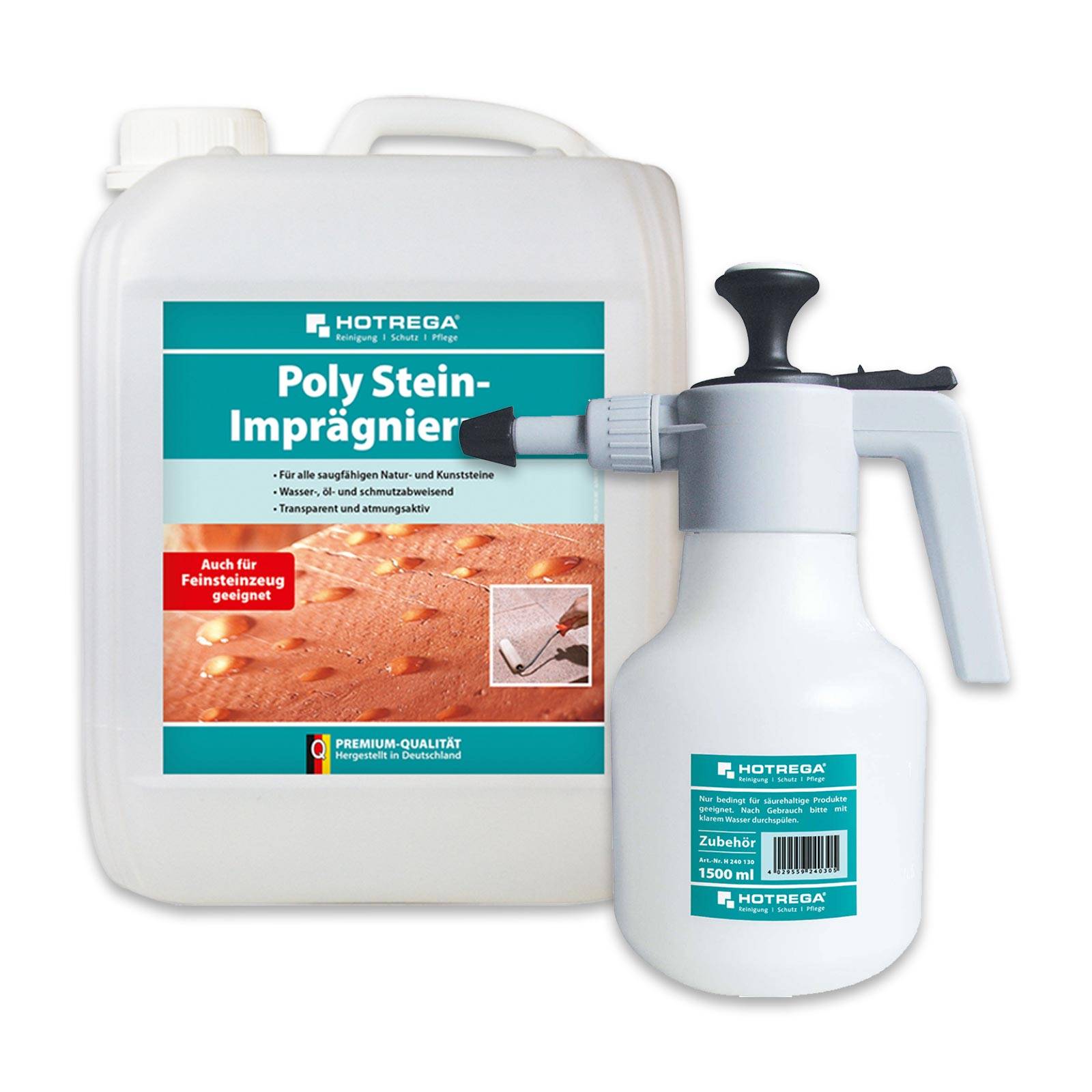 HOTREGA Poly Stein Imprägnierung 5L inkl. Drucksprüher 1.5L
