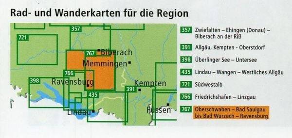 Oberschwaben, Bad Saulgau bis Bad Wurzach, Ravensburg 1 : 50 000
