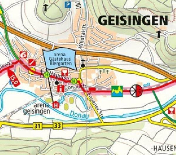 Radtourenkarte Donau-Radweg 01. Donaueschingen - Passau 1 : 50 000