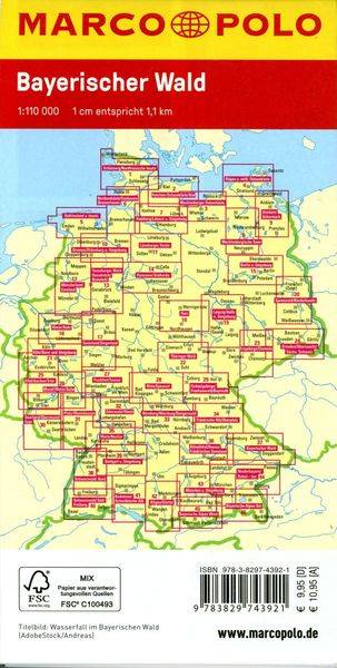 MARCO POLO Freizeitkarte 37 Bayerischer Wald 1:110.000