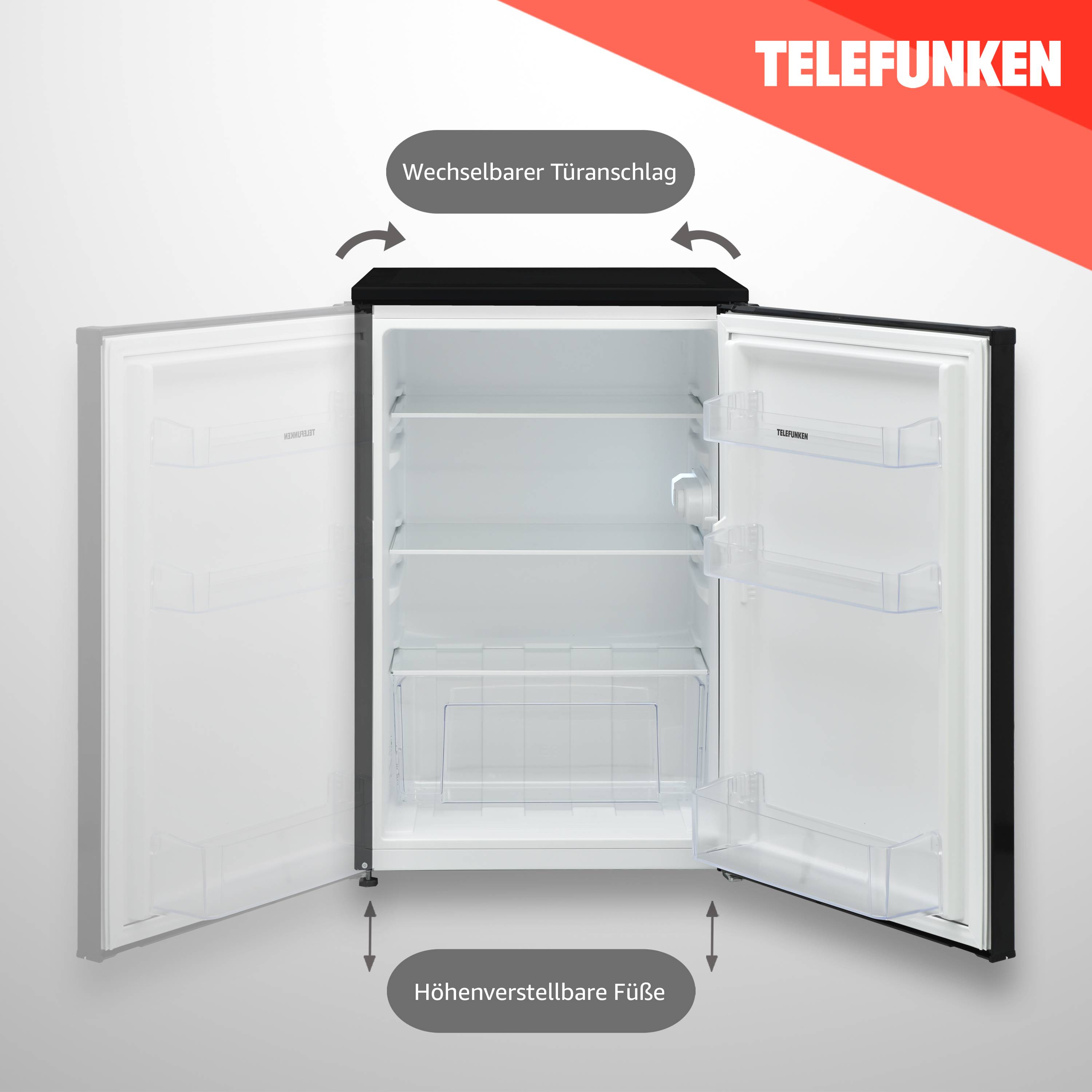 TELEFUNKEN C-135-100 Kühlschrank ohne Gefrierfach | Freistehend | 135 Liter | Kühlschrank klein | LED-Beleuchtung