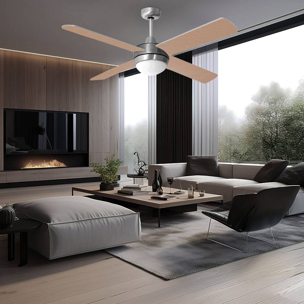 Deckenventilator mit Fernbedienung LED Deckenlampe dimmbar Wohnzimmerlampe, App-Steuerung RGB Farbwechsel, 3 Stufen, Vor-Rücklauf, wendbare Flügel