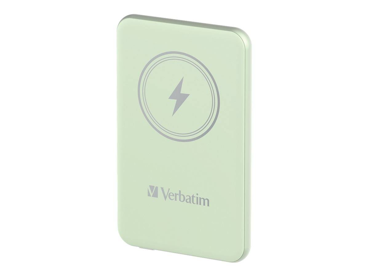 Verbatim Charge 'n' Go - Induktive Power Bank - Magnethalterung - Li-Pol - 5000 mAh - 20 Watt - 2.4 A - Apple 2.4A, Appl