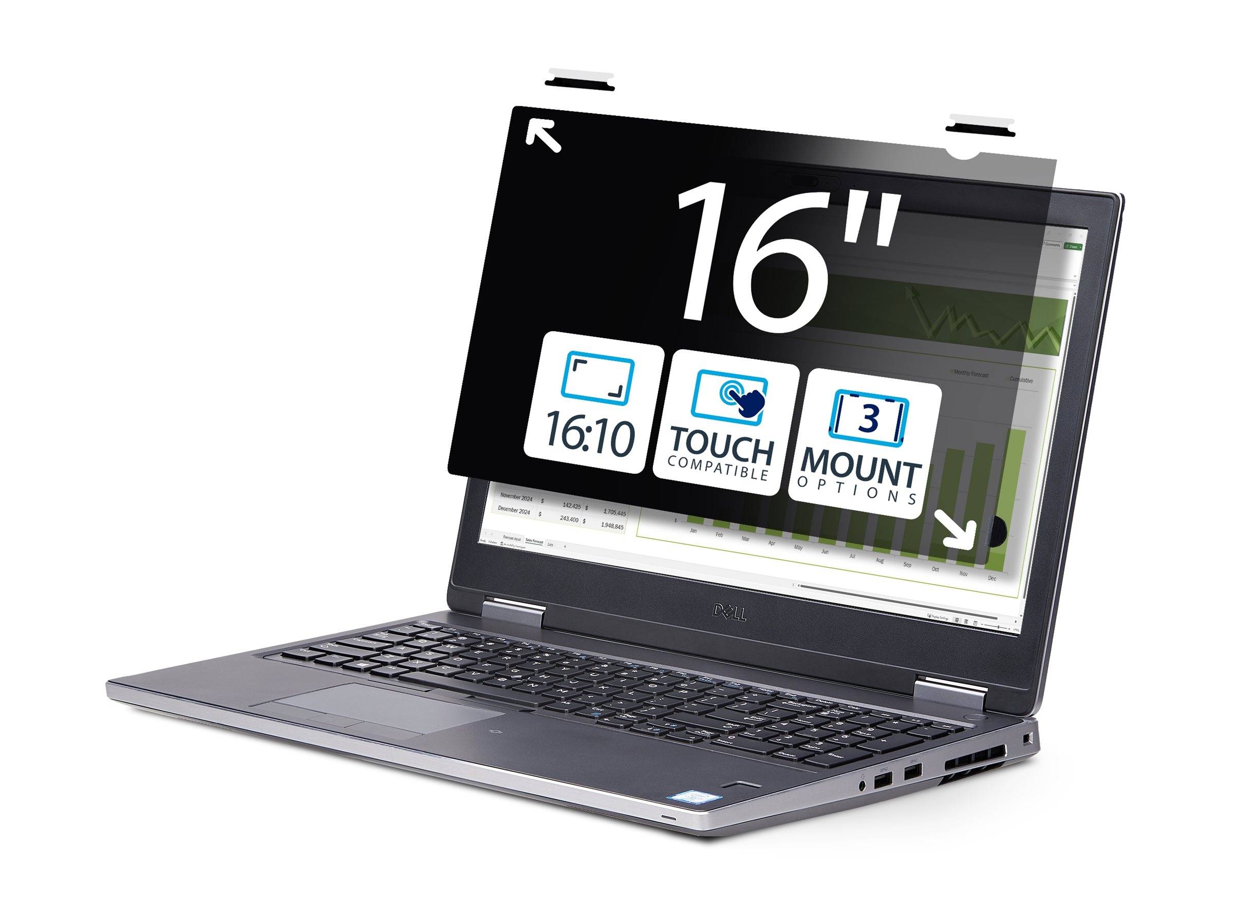 StarTech.com 16-inch 16:10 Touch Privacy Screen, Anti-Glare Privacy Filter, Laptop Monitor Screen Protector with +/- 30 Deg. View Angle, Flip-Up