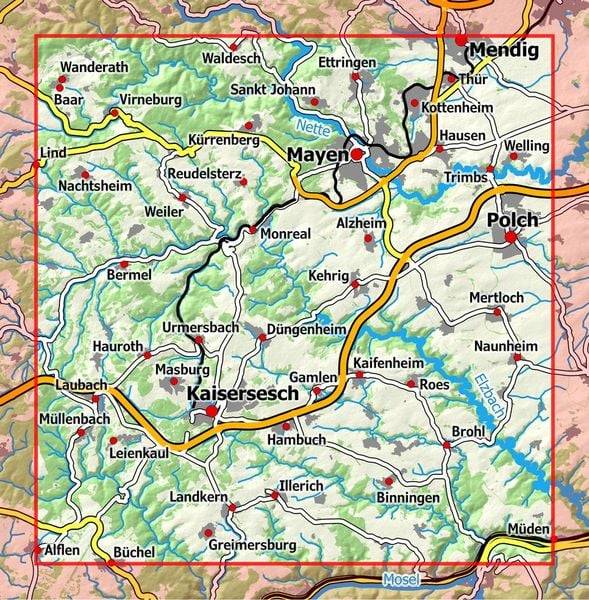 Eifelwandern 15 - Mayen, Kaisersesch 1 : 25 000