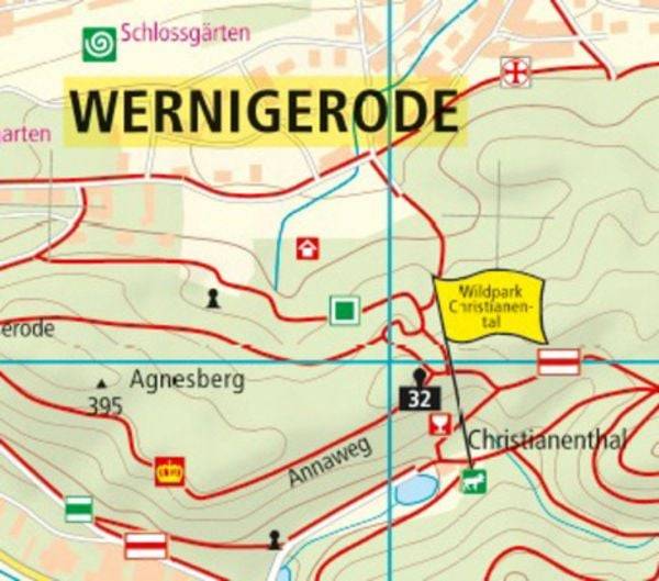 Wanderkarte Wernigerode - Elbingerode - Ilsenburg - Schierke am Brocken 1 : 25 000