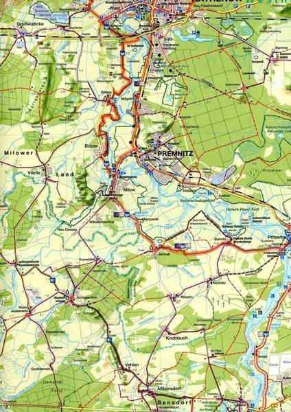 Fahrradkarte Elbe, Havel