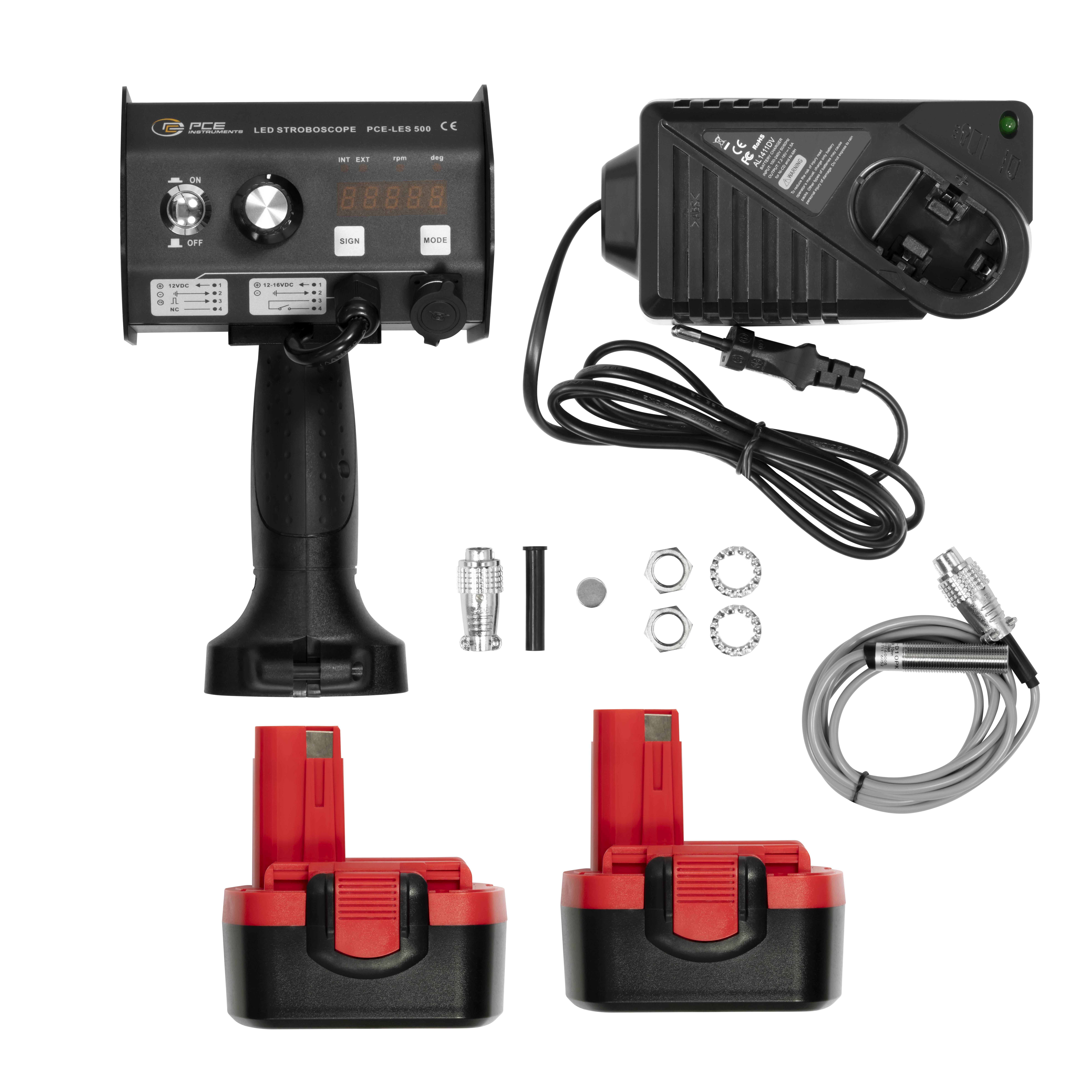 PCE Instruments Stroboskop PCE-LES 500 Lichtquelle 28 LED´s |Messbereich 50...50000 FPM |Auflösung 0,1 FPM |IP20