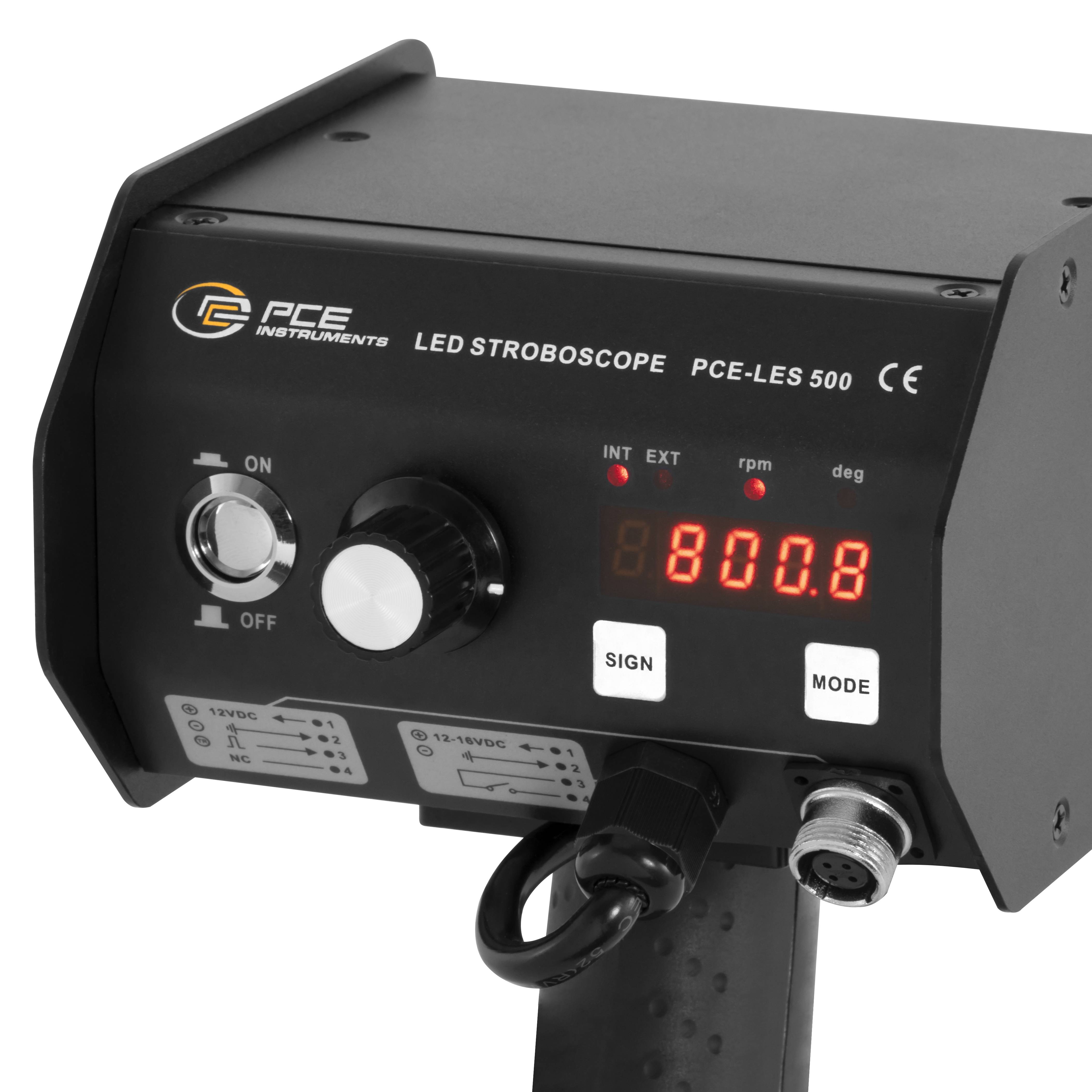 PCE Instruments Stroboskop PCE-LES 500 Lichtquelle 28 LED´s |Messbereich 50...50000 FPM |Auflösung 0,1 FPM |IP20