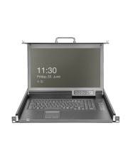DIGITUS Modularized 43,2 cm 17IN HD LCD TFT con Modulare 43,2cm 17" Konsole mit 8 Port Cat5 KVM 8 VGA Dongle GE Tastatur