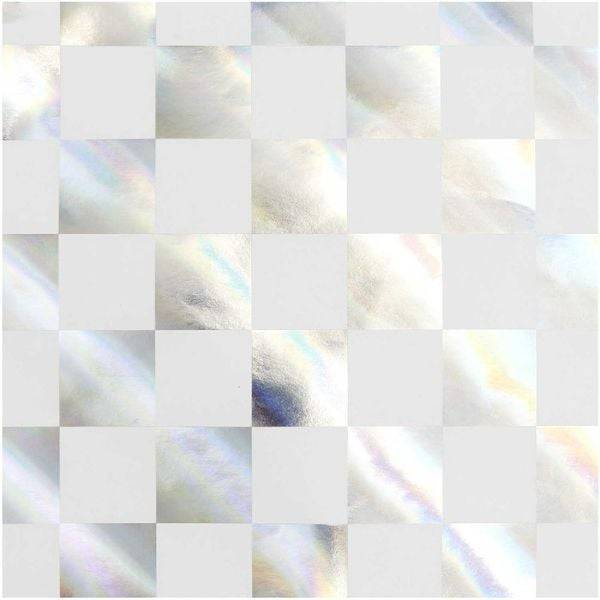 Geschenkpapier Schachbrett, Weiß/Silber, , 70cm x 2m, 80 gsm ungestrichenes Papier