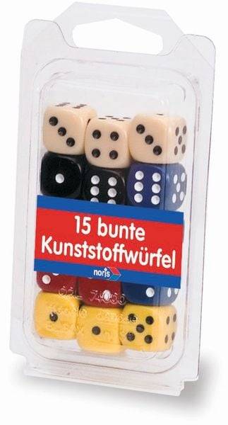 15 Kunststoff-Augenwürfel bunt