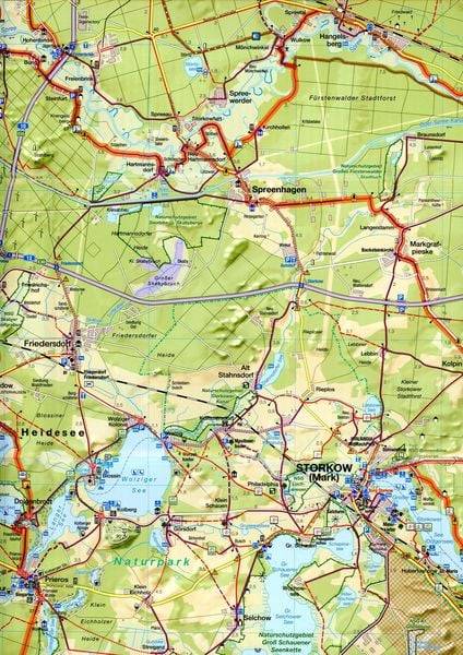 Fahrradkarte Storkow, Dahme, Heideseen