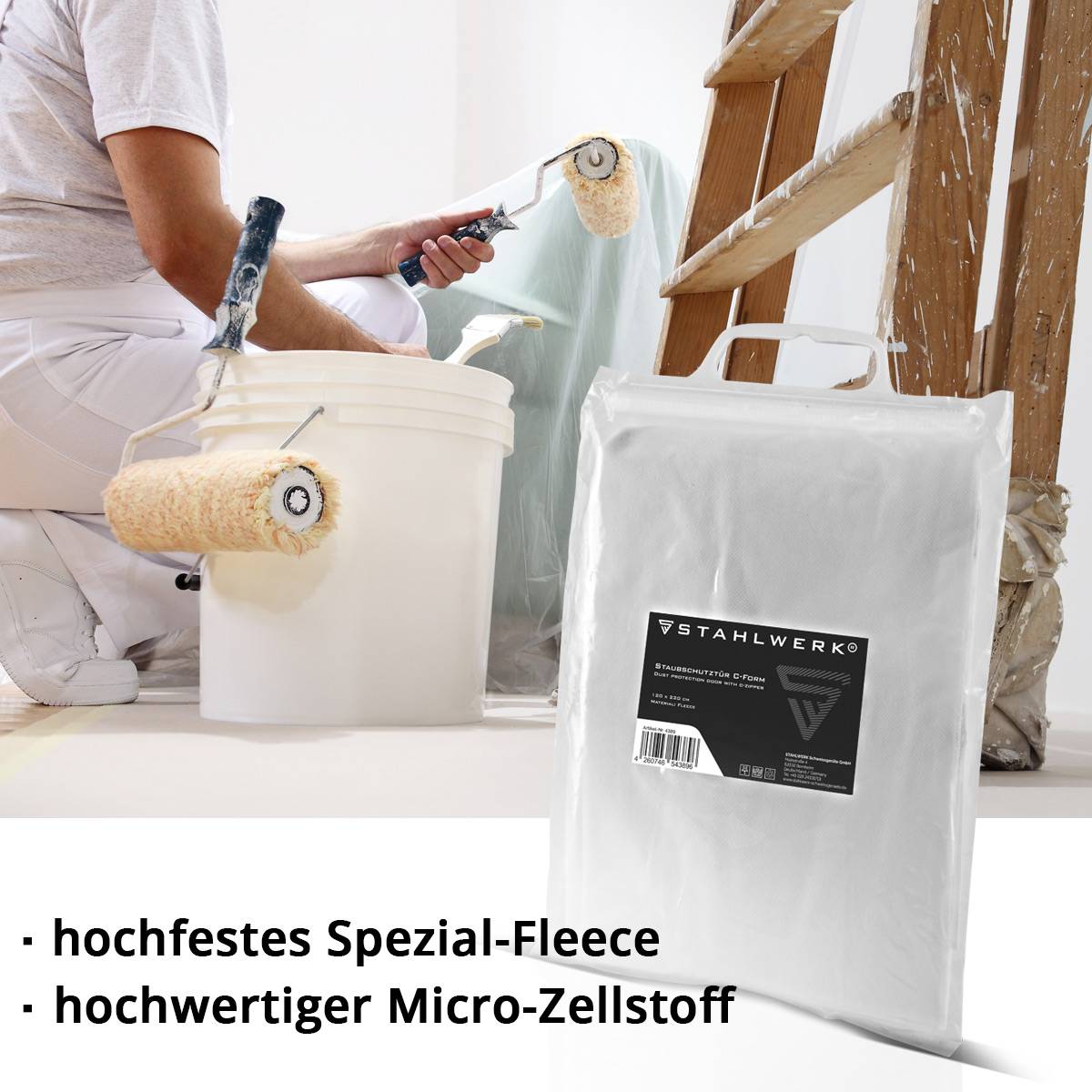 STAHLWERK Staubschutztür C-Form Staubtür Schmutzschleuse Staubvorhang