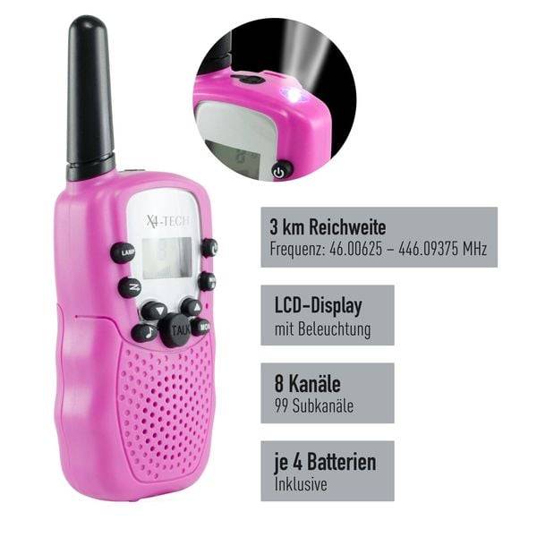 X4-TECH Walkie Talkie 2er Set pink